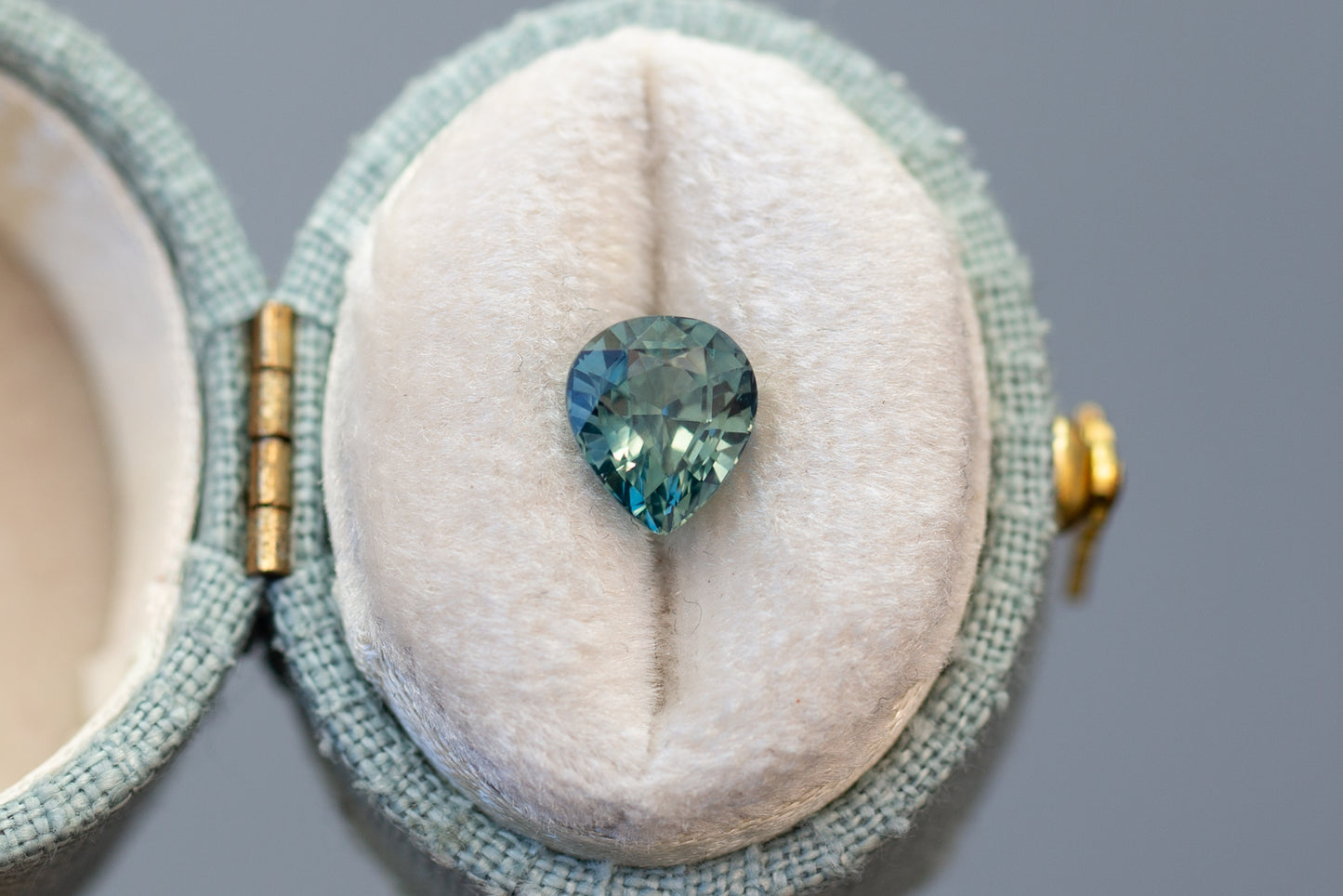 1.98ct Pear Sage Green and Teal Sapphire