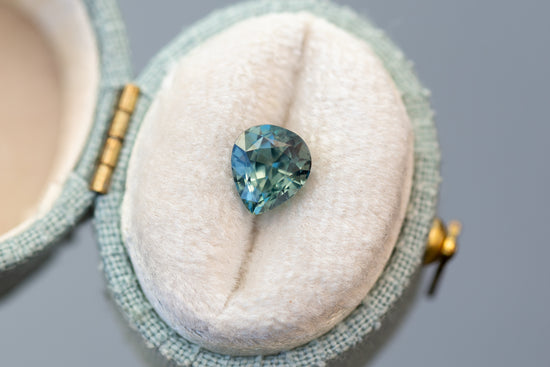 1.98ct Pear Sage Green and Teal Sapphire