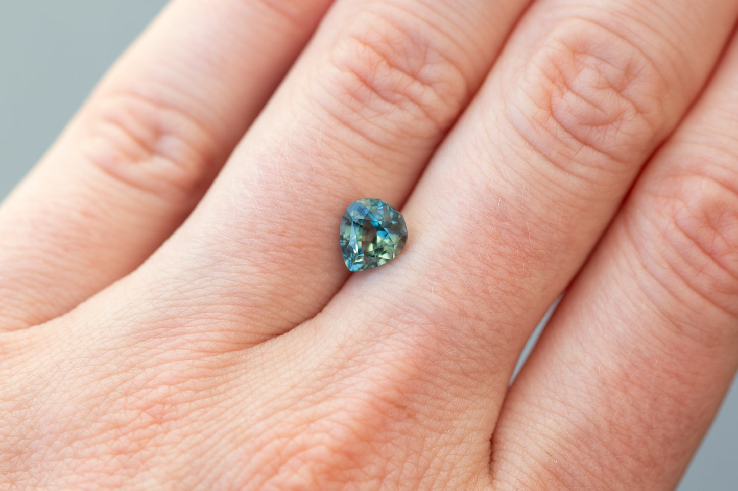 1.98ct Pear Sage Green and Teal Sapphire