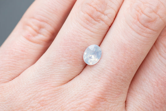 1.55ct Oval Opalescent Icy White Sapphire