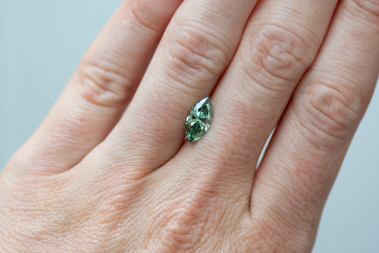 1.38ct Marquise Fancy Vivid Green Lab Diamond, VS2