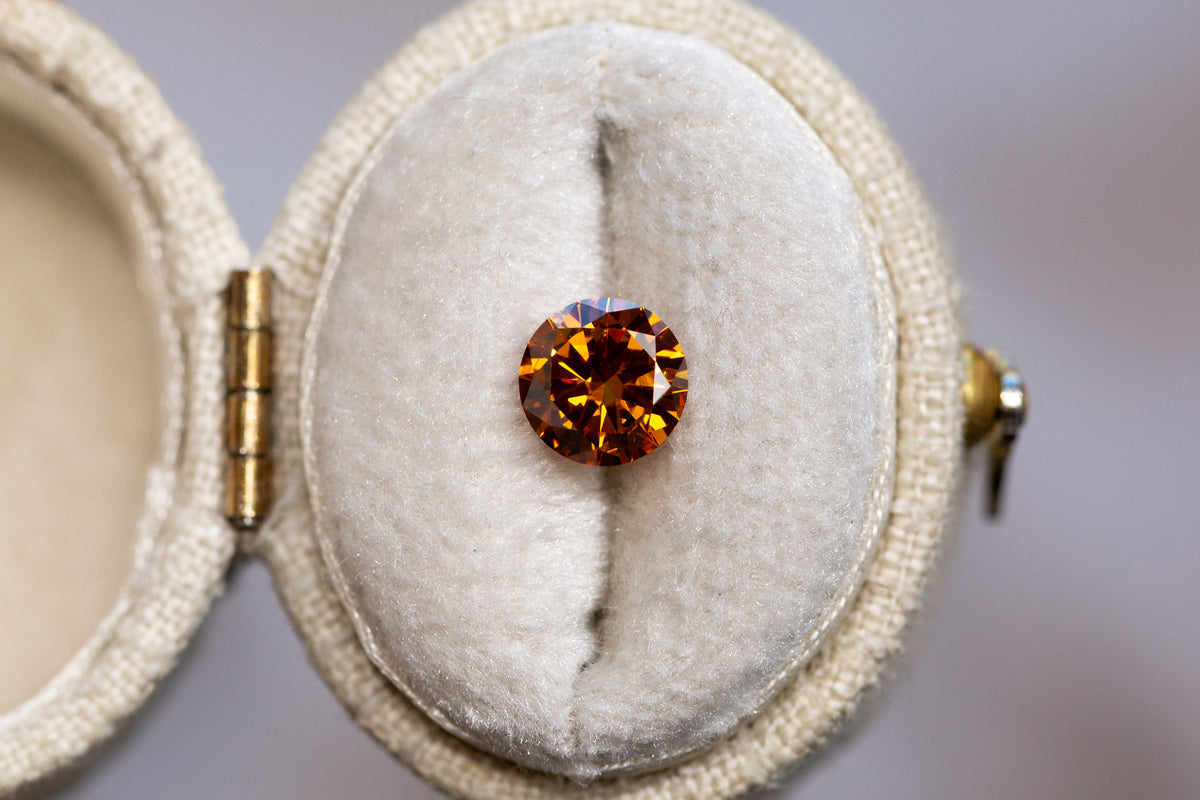 1.00ct Round Fancy Brownish Orange Lab Diamond – Oore Jewelry