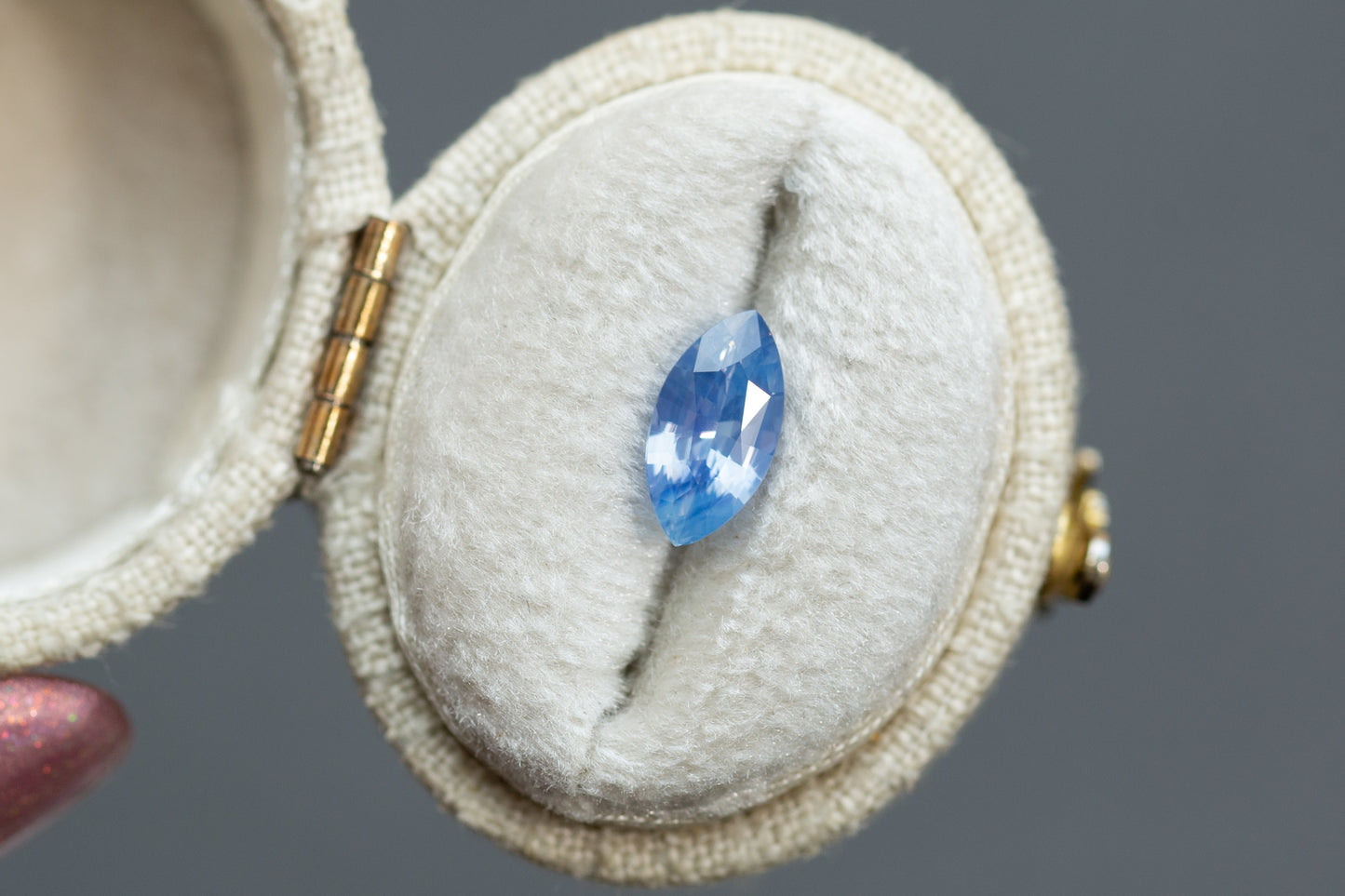 1.18ct Marquise Opalescent Blue Sapphire