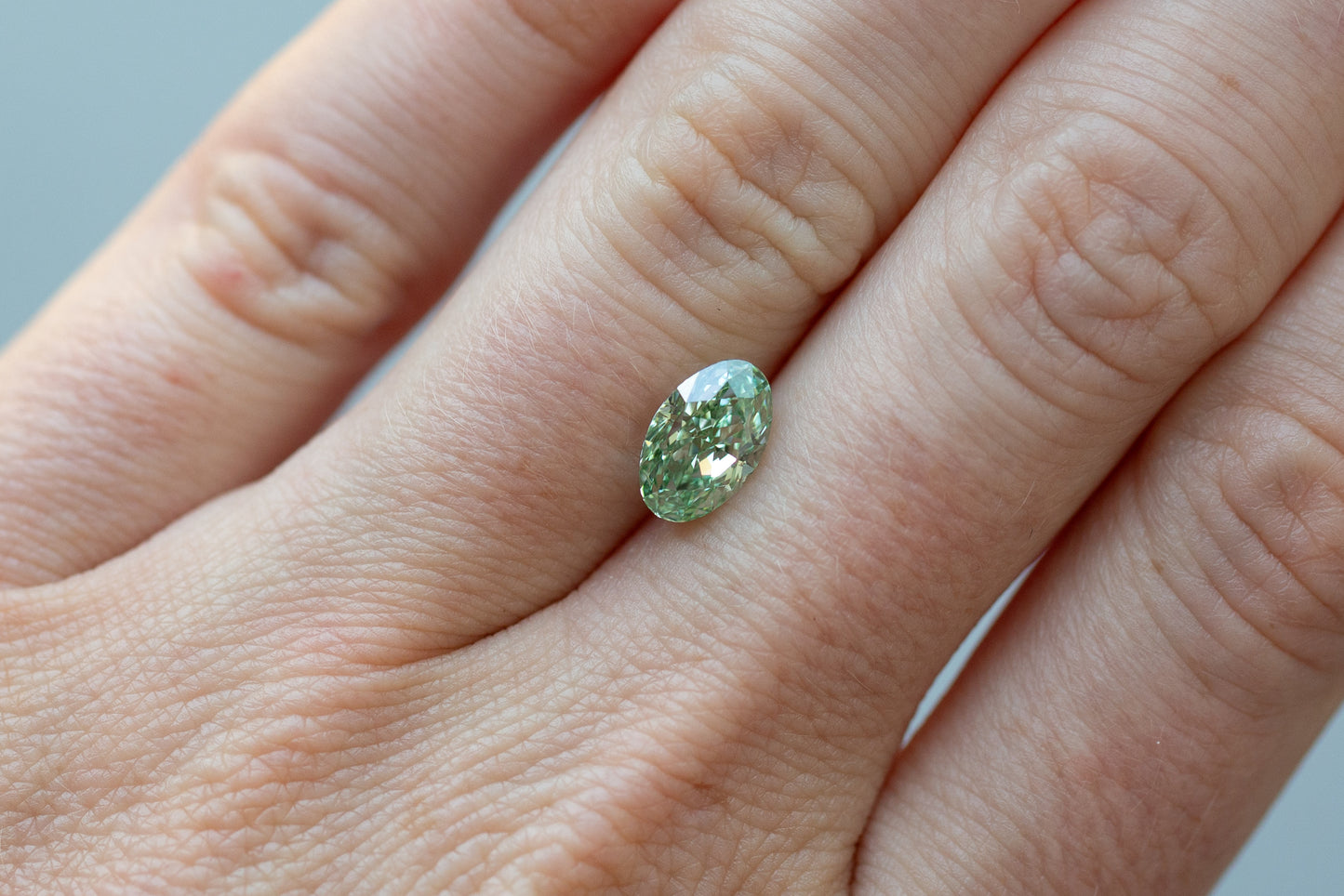 1.90ct Oval Fancy Vivid Green Lab Diamond, VS1