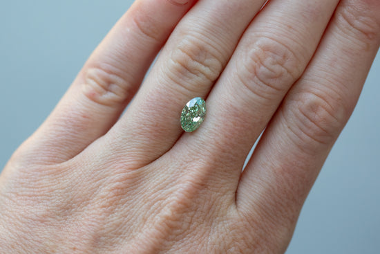 1.90ct Oval Fancy Vivid Green Lab Diamond, VS1