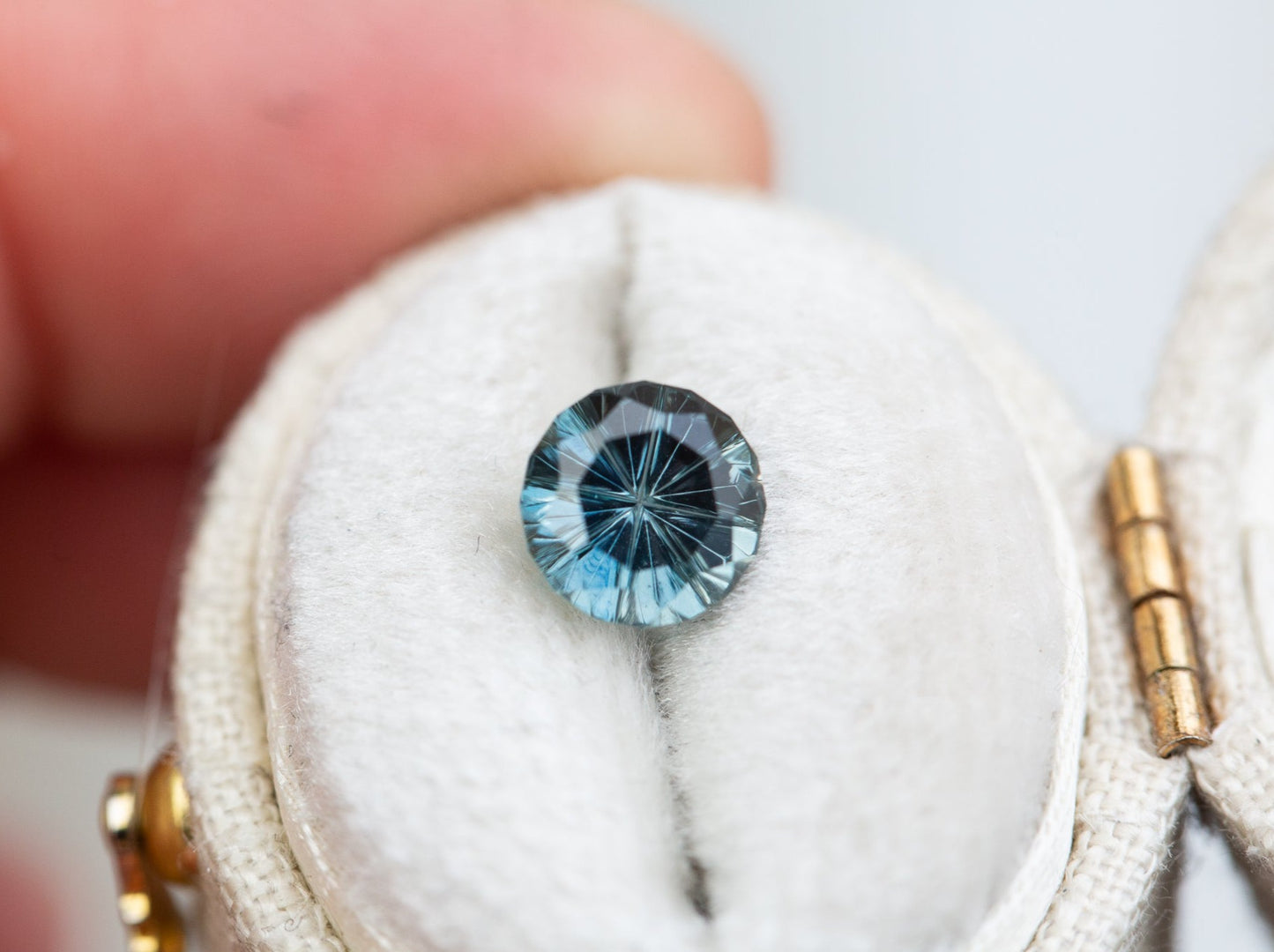 1.93ct round teal blue Montana sapphire-Starbrite cut by John Dyer