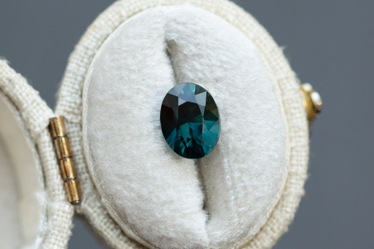 2.61ct Oval Deep Teal Sapphire