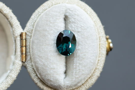 2.61ct Oval Deep Teal Sapphire