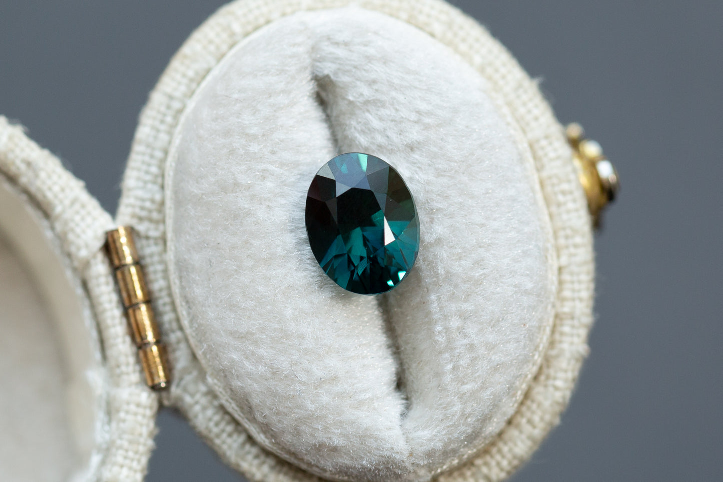 2.61ct Oval Deep Teal Sapphire