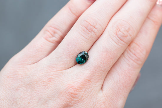 2.61ct Oval Deep Teal Sapphire