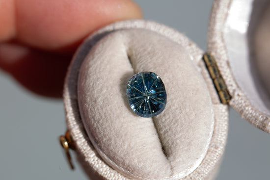 2.03ct oval blue sapphire - Starbrite cut by John Dyer