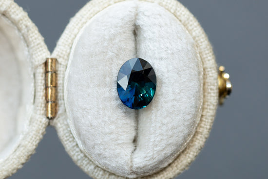 2.18ct Oval Deep Blue and Teal Sapphire