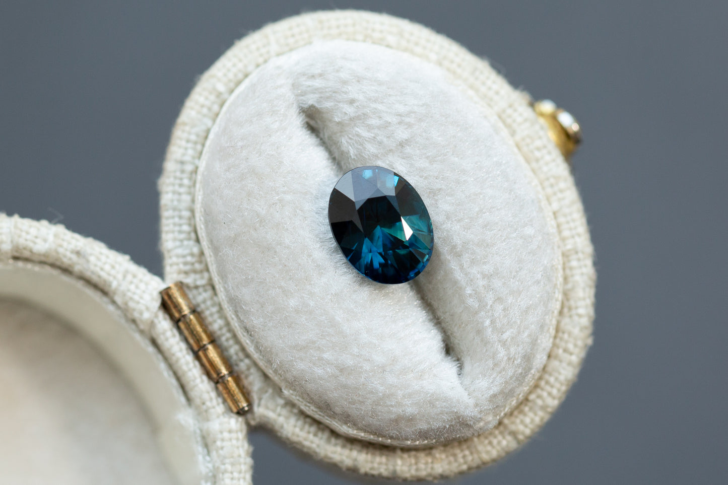 2.18ct Oval Deep Blue and Teal Sapphire