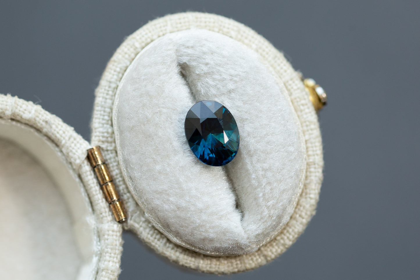 2.18ct Oval Deep Blue and Teal Sapphire