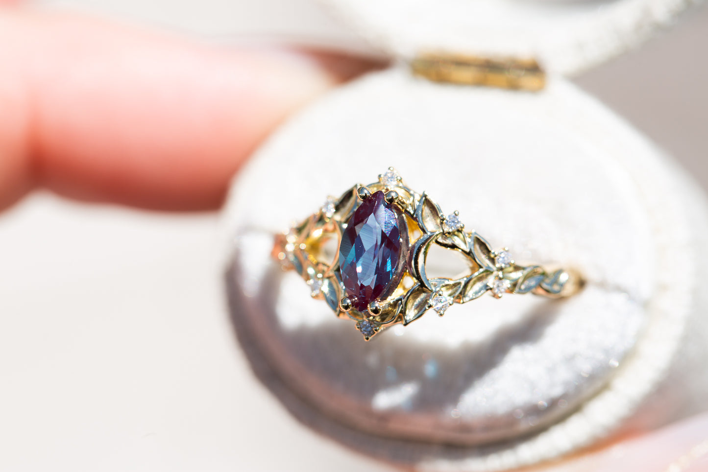 Load image into Gallery viewer, Briar moon with marquise lab alexandrite
