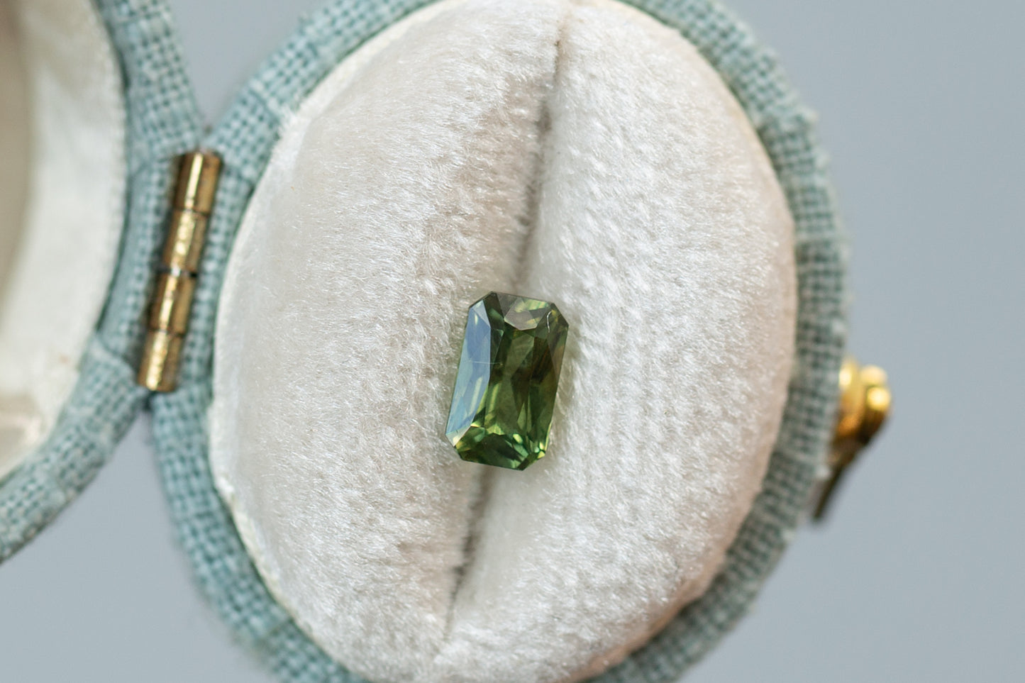 1.05ct Radiant Cut Green Sapphire