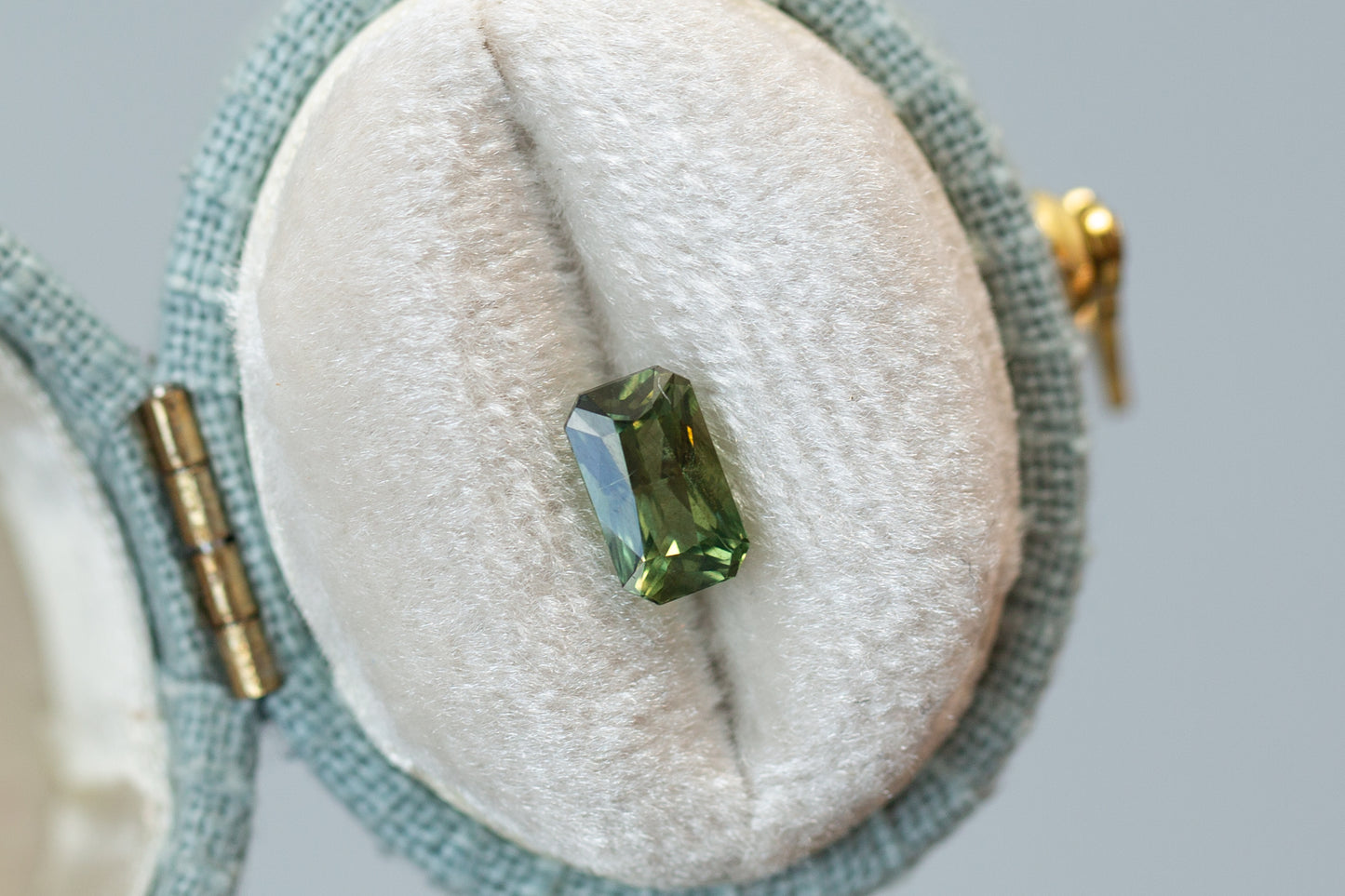 1.05ct Radiant Cut Green Sapphire