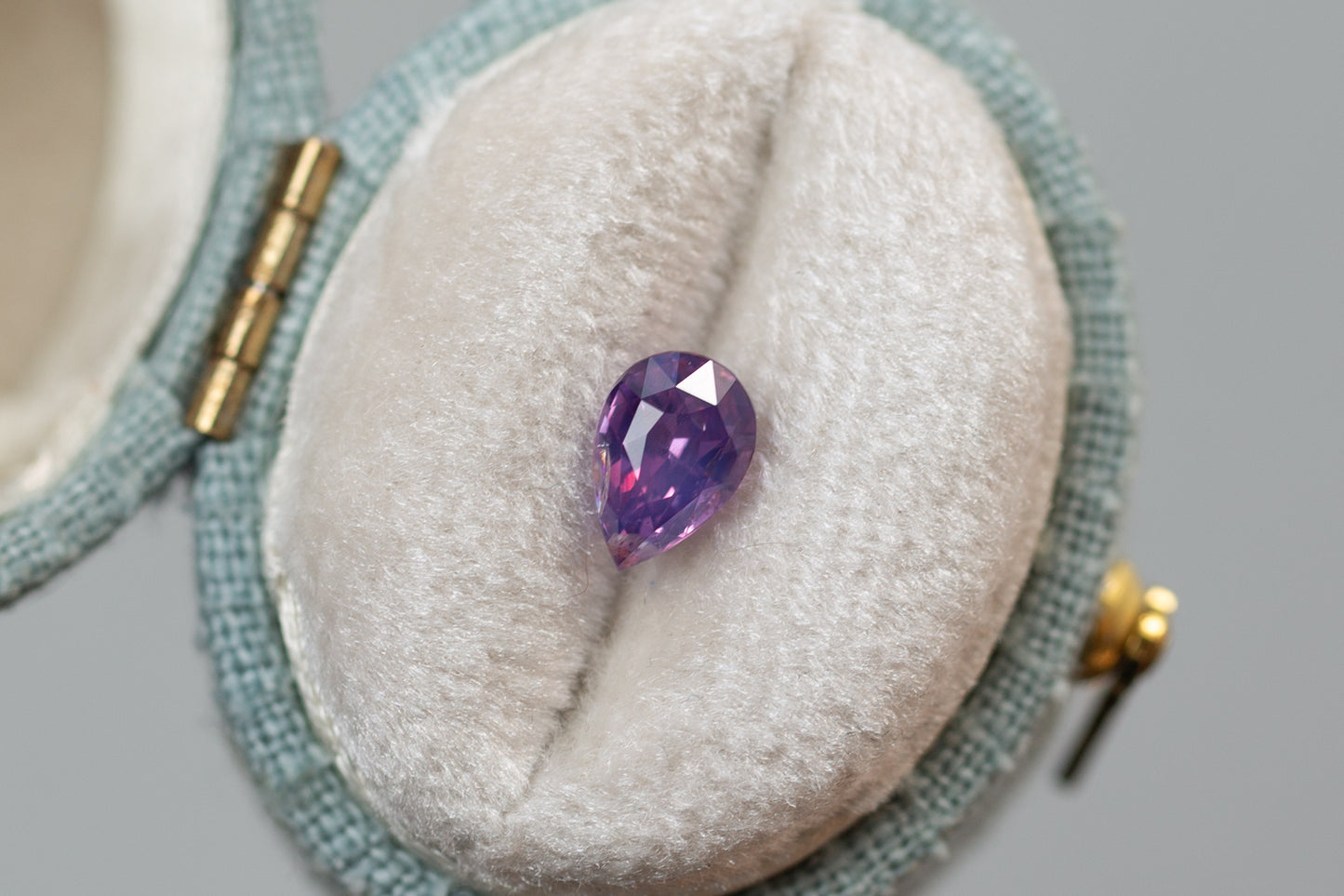 1.04ct Pear Vibrant Purple Pink Sapphire