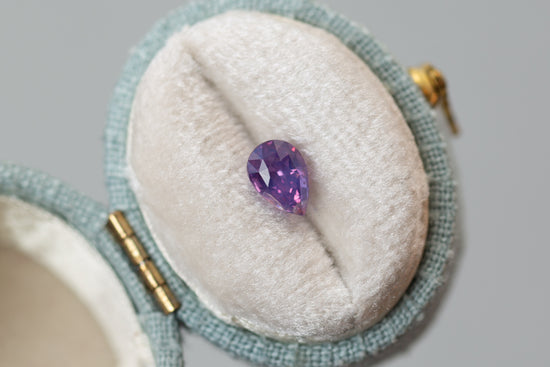 1.04ct Pear Vibrant Purple Pink Sapphire