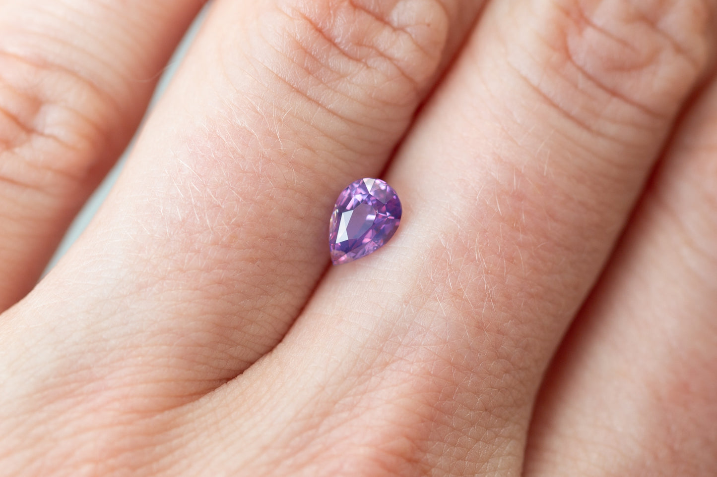 1.04ct Pear Vibrant Purple Pink Sapphire