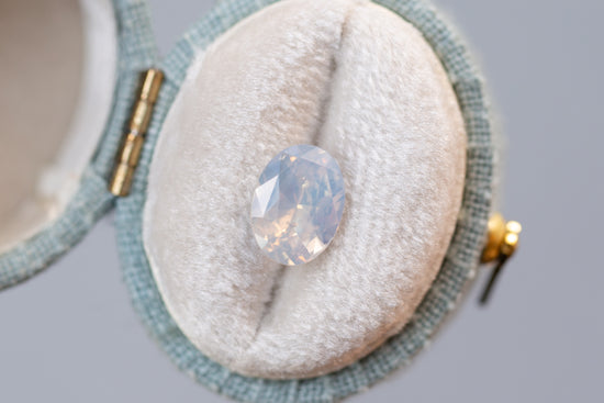 2.08ct Oval Opalescent White Sapphire