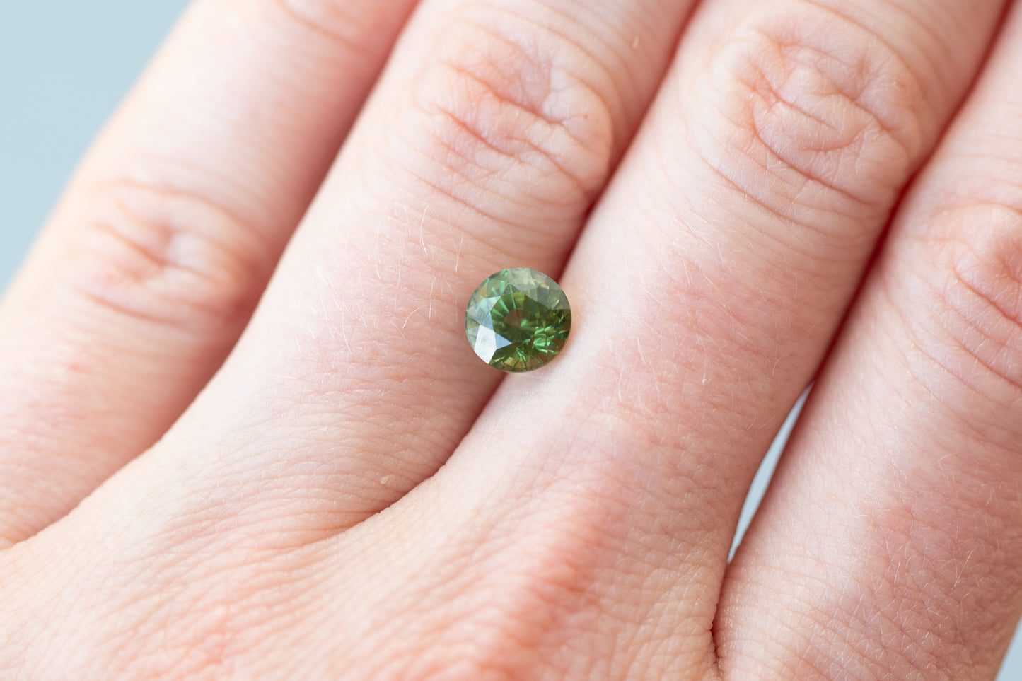 2.01ct Round Yellowish Green Sapphire