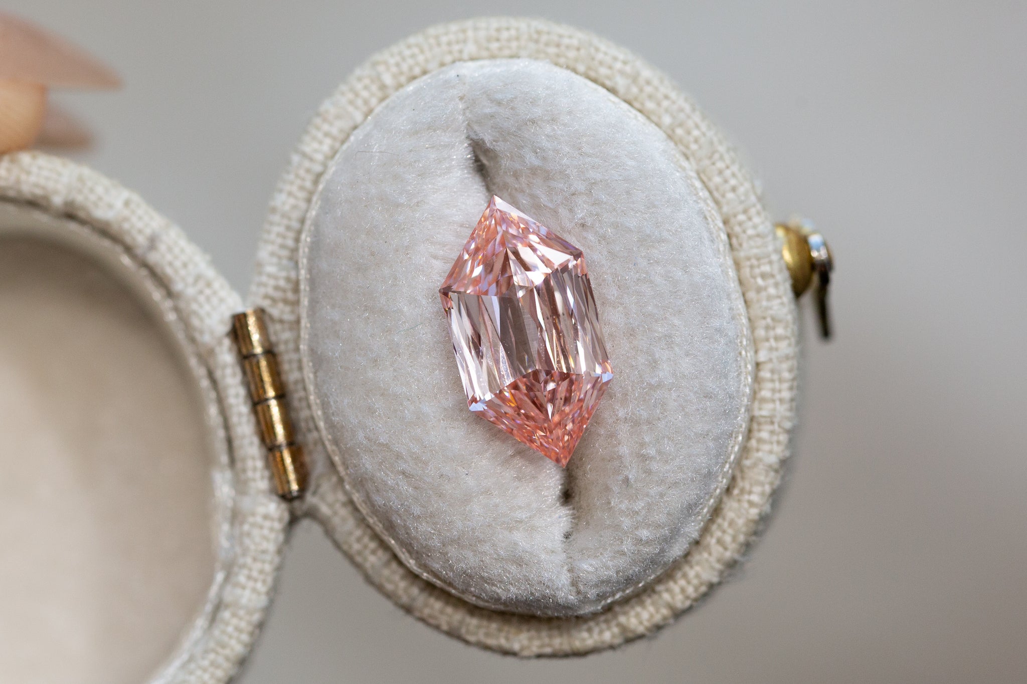 3.28ct Elongated Hexagon Fancy Intense Pink Lab Diamond, VS1