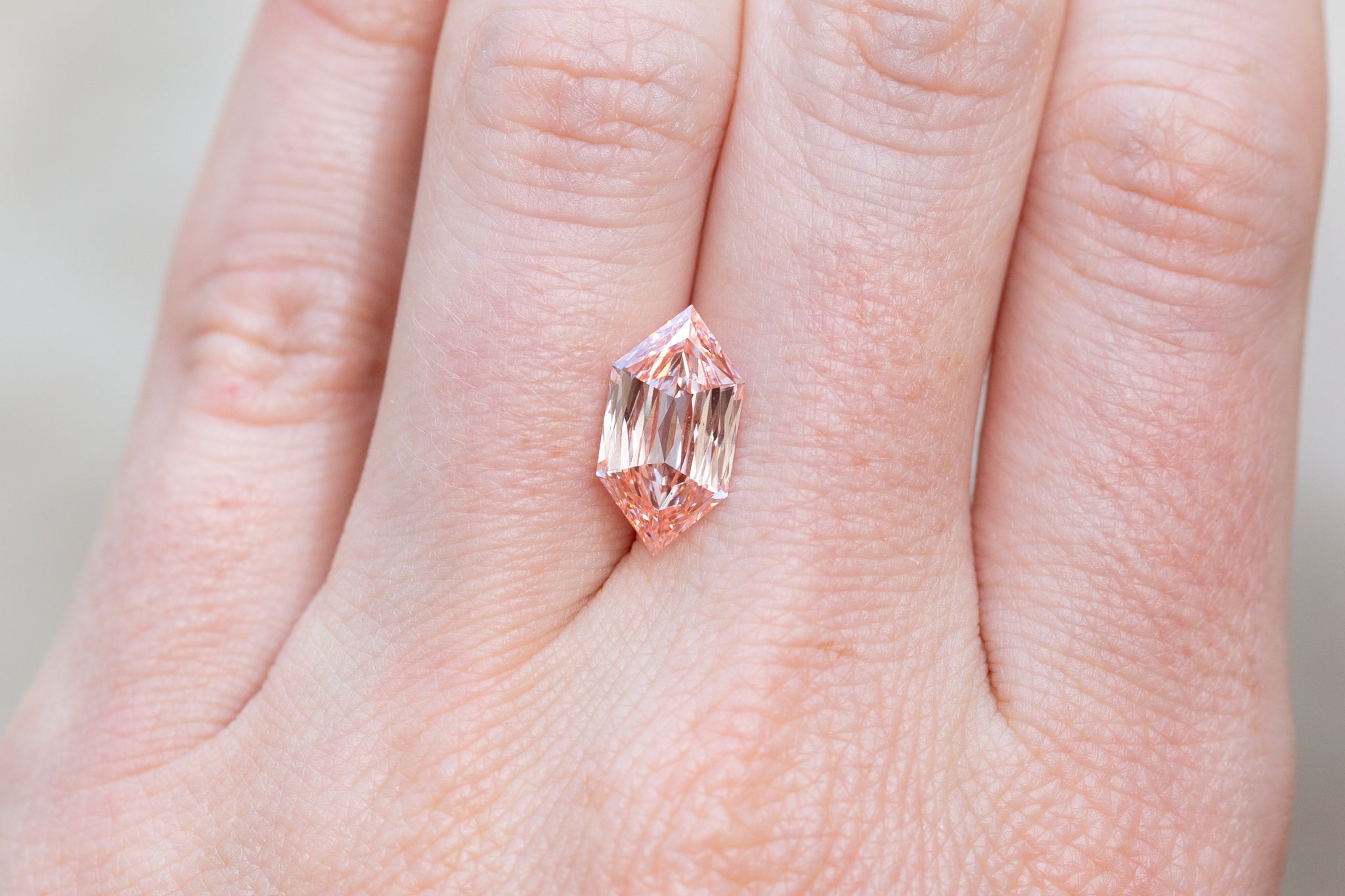 3.28ct Elongated Hexagon Fancy Intense Pink Lab Diamond, VS1