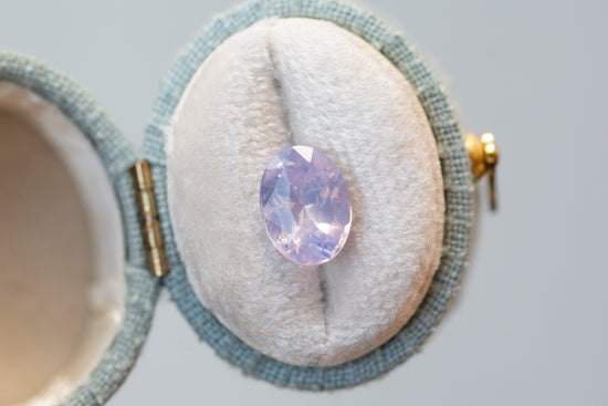 3.01ct Oval Opalescent Light Blush Purple Sapphire