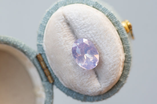 3.01ct Oval Opalescent Light Blush Purple Sapphire