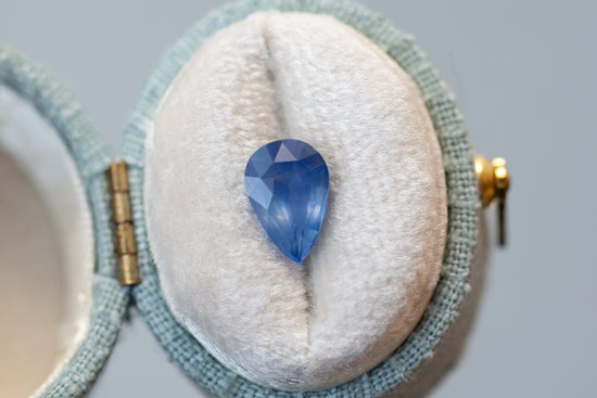 1.97ct Pear Opalescent Cornflower Blue Sapphire