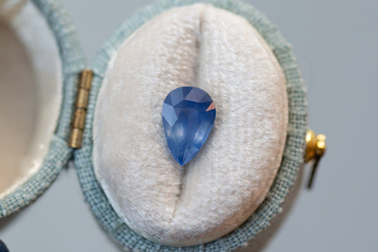 1.97ct Pear Opalescent Cornflower Blue Sapphire