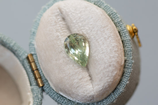 1.99ct Pear Light Sage Green Sapphire