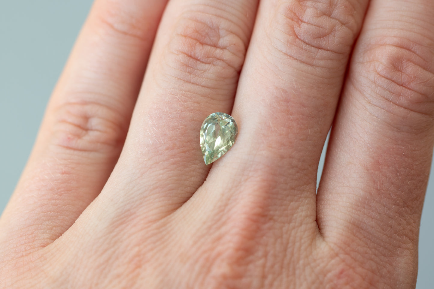 1.99ct Pear Light Sage Green Sapphire