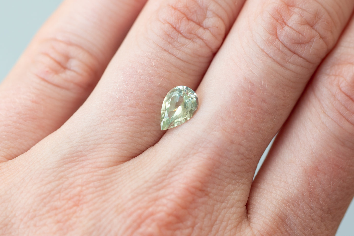 1.99ct Pear Light Sage Green Sapphire