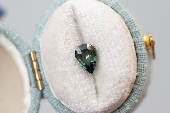 1.11ct Pear Green Teal Sapphire