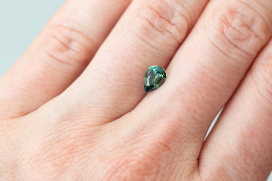 1.11ct Pear Green Teal Sapphire