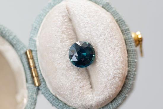 1.54ct Round Teal Blue Sapphire