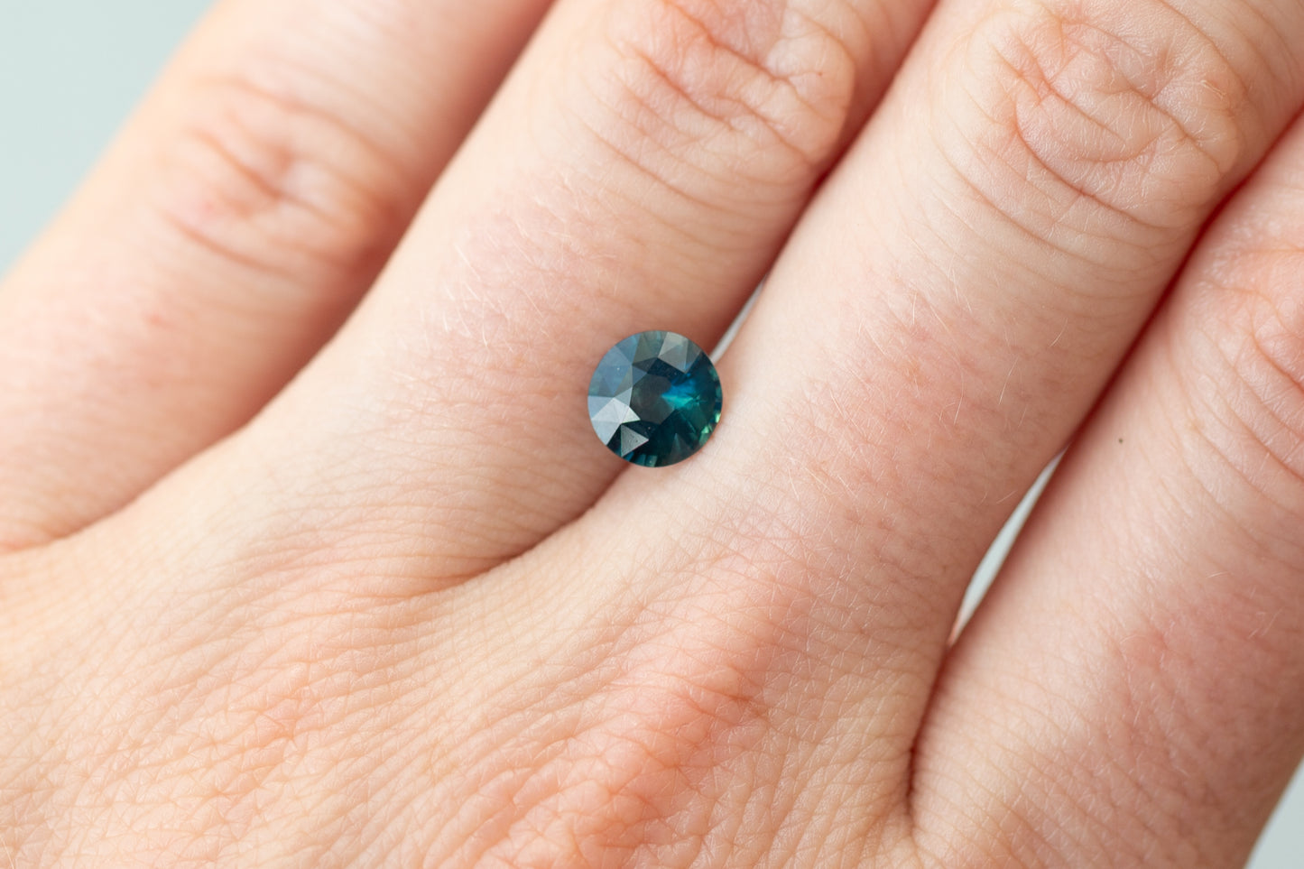 1.54ct Round Teal Blue Sapphire