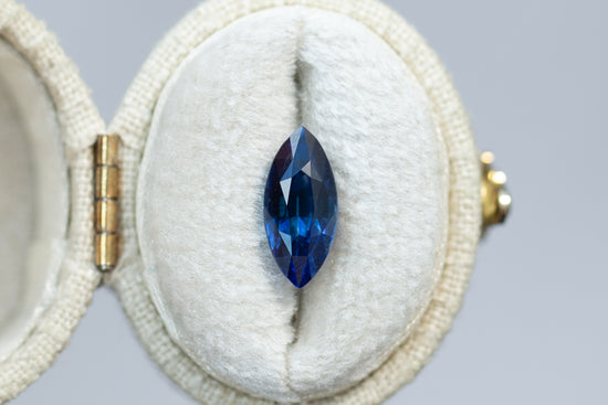 2.70ct Marquise Deep Vivid Blue Sapphire