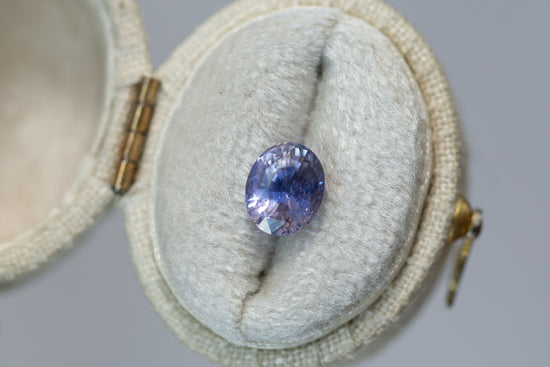 2.31ct Oval Blue Purple Peach Parti Sapphire