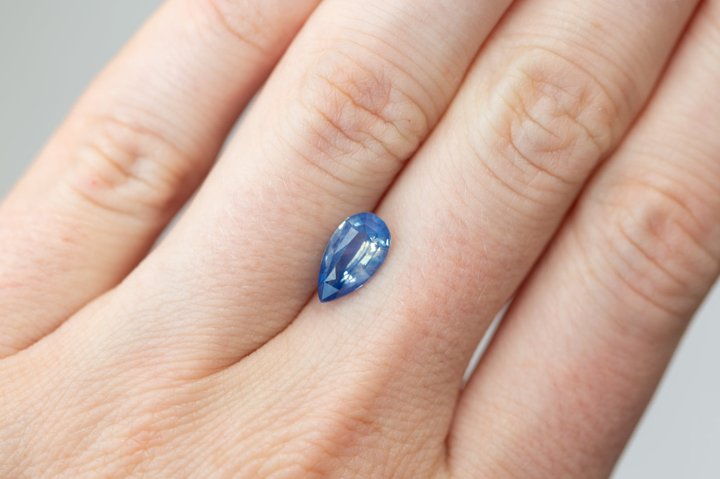 2.06ct Pear Opalescent Blue Peach Sapphire