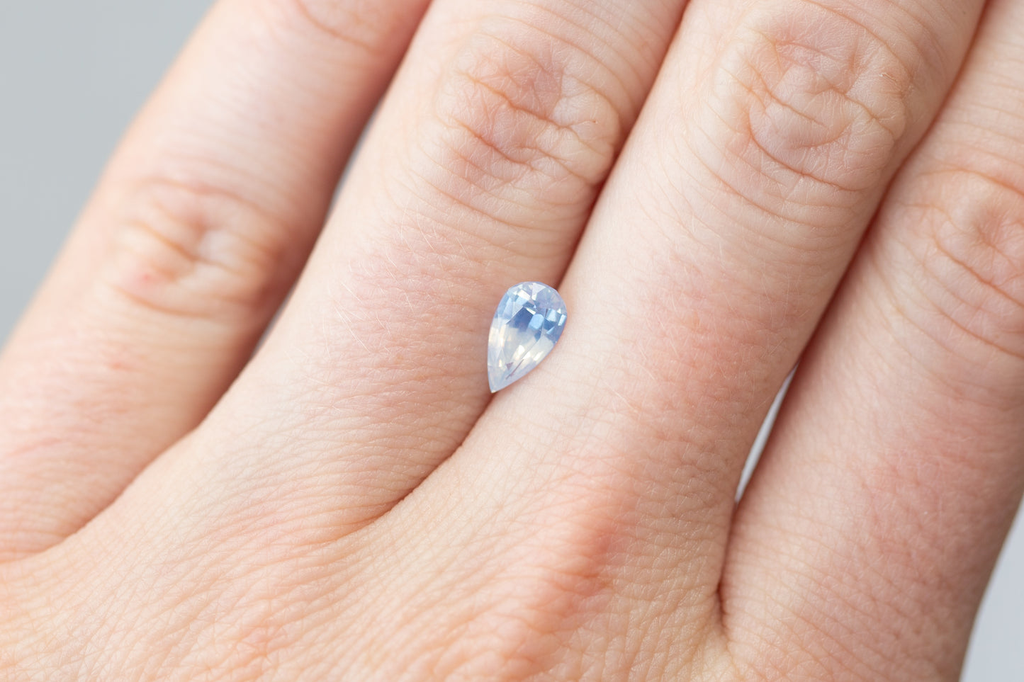 1.07ct Pear Opalescent Pale Lavender Blue Sapphire