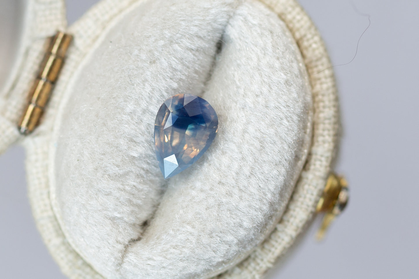 1.60ct Pear Opalescent Blue and Peach Parti Sapphire