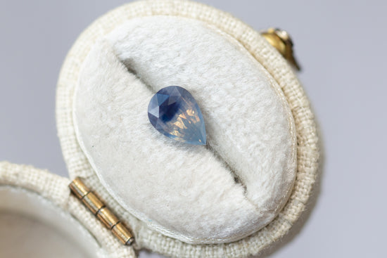 1.60ct Pear Opalescent Blue and Peach Parti Sapphire