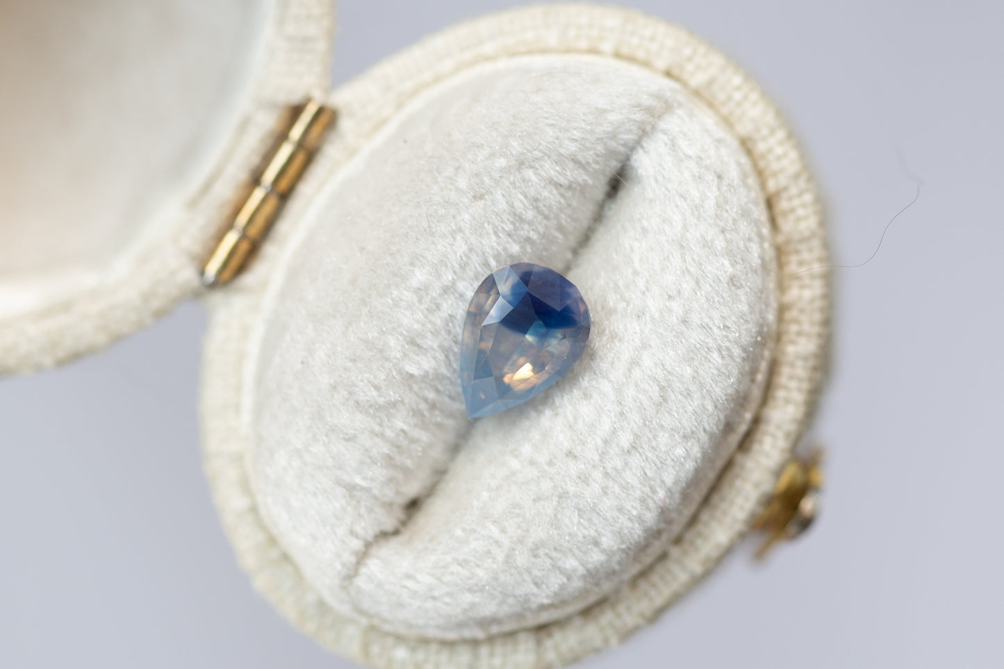 1.60ct Pear Opalescent Blue and Peach Parti Sapphire