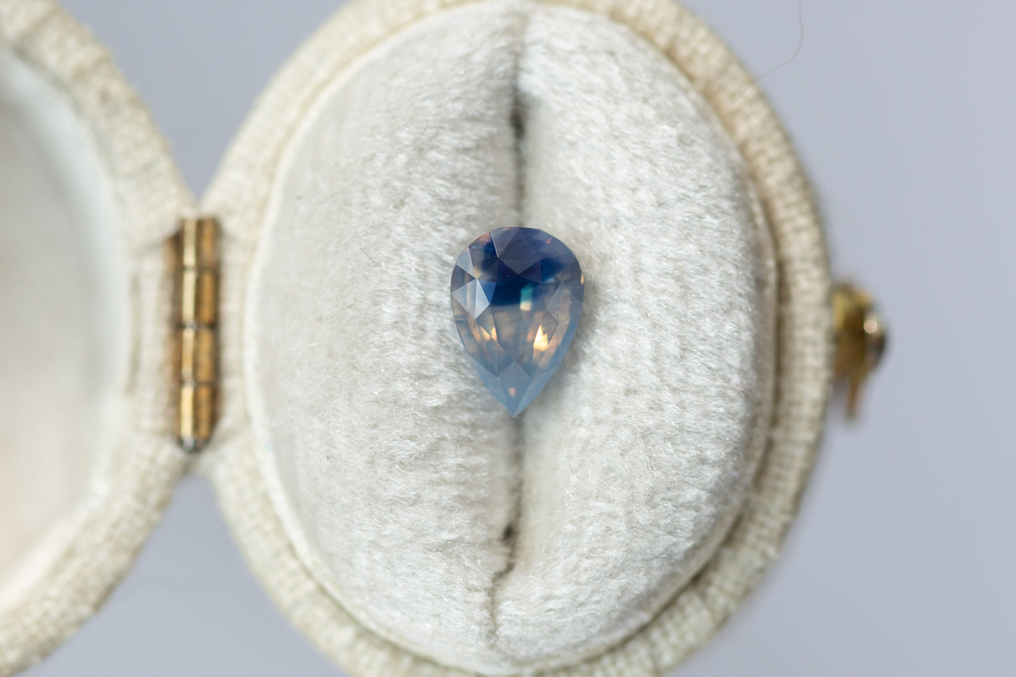 1.60ct Pear Opalescent Blue and Peach Parti Sapphire