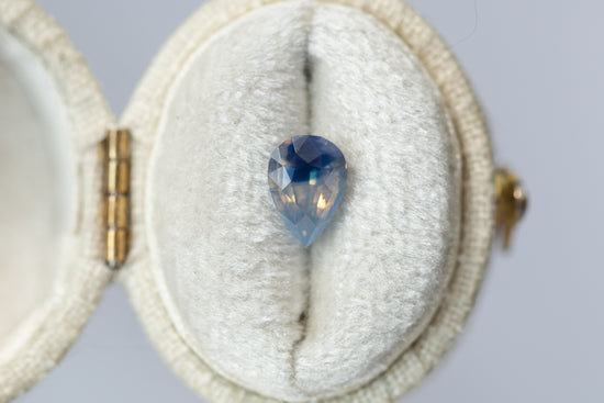 1.60ct Pear Opalescent Blue and Peach Parti Sapphire