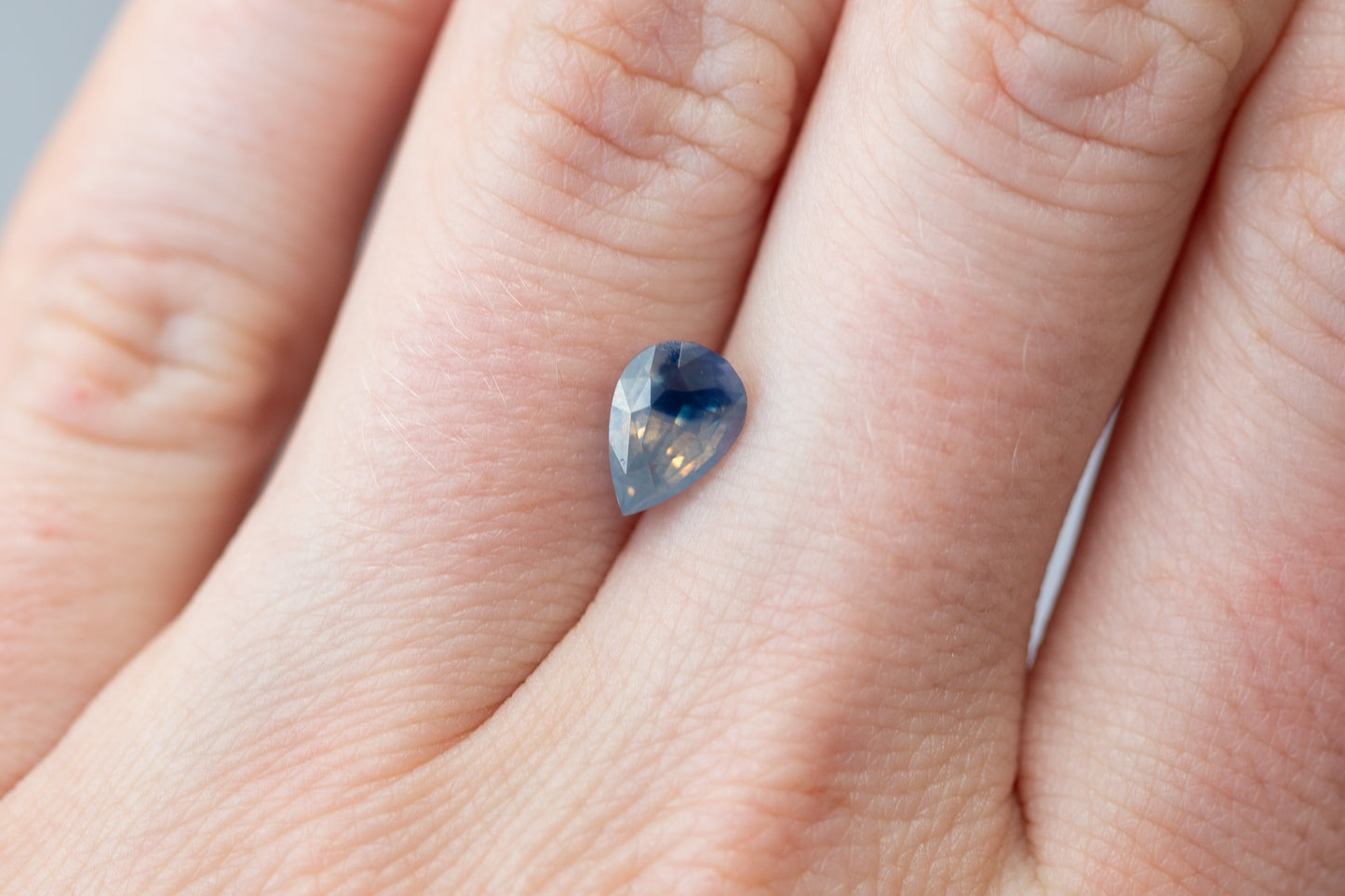 1.60ct Pear Opalescent Blue and Peach Parti Sapphire