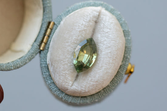 ON HOLD 2.52ct Marquise Green Yellow Sapphire